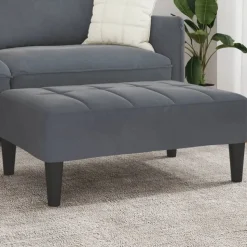 vidaXL fodskammel 77x55x31 cm velour mørkegrå