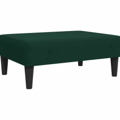 vidaXL fodskammel 77x55x31 cm velour mørkegrøn