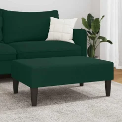 vidaXL fodskammel 77x55x31 cm velour mørkegrøn