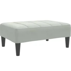 vidaXL fodskammel 77x55x31 cm velour lysegrå