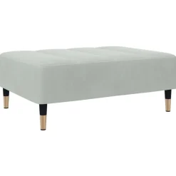 vidaXL fodskammel 77x55x31 cm velour lysegrå