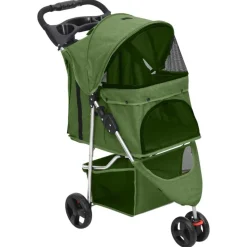 vidaXL foldbar hundeklapvogn 80x46x98 cm oxfordstof grøn