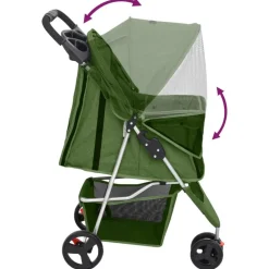 vidaXL foldbar hundeklapvogn 80x46x98 cm oxfordstof grøn