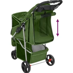 vidaXL foldbar hundeklapvogn 80x46x98 cm oxfordstof grøn
