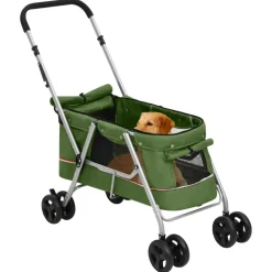 vidaXL foldbar hundeklapvogn 100x49x96 cm linned grøn