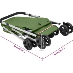 vidaXL foldbar hundeklapvogn 100x49x96 cm linned grøn