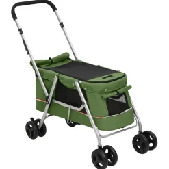 vidaXL foldbar hundeklapvogn 100x49x96 cm linned grøn