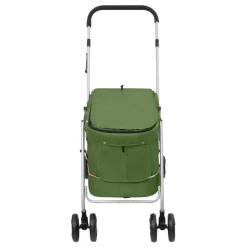 vidaXL foldbar hundeklapvogn 100x49x96 cm linned grøn