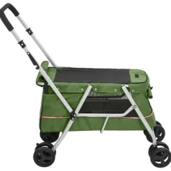 vidaXL foldbar hundeklapvogn 100x49x96 cm linned grøn