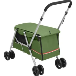 vidaXL foldbar hundeklapvogn 100x49x96 cm linned grøn