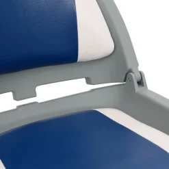 vidaXL foldbart bådsæde 2 dele med pude blå og hvid