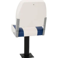 vidaXL foldbart bådsæde 1 sæt blå og hvid 41x36x48 cm