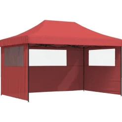 vidaXL foldbart pop up-festtelt med 3 sidevægge bordeaux