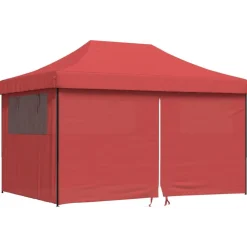vidaXL foldbart pop up-festtelt med 4 sidevægge bordeaux