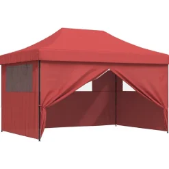 vidaXL foldbart pop up-festtelt med 4 sidevægge bordeaux