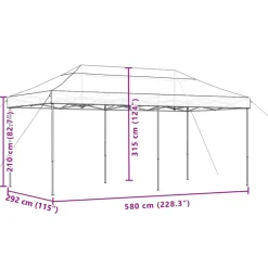 vidaXL foldbart pop up-festtelt 580x292x315 cm grøn