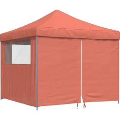 vidaXL foldbart pop-up festtelt med 4 sidevægge terracotta