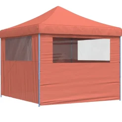 vidaXL foldbart pop-up festtelt med 4 sidevægge terracotta