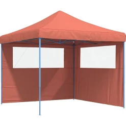 vidaXL foldbart pop-up festtelt med 2 sidevægge terracotta