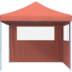 vidaXL foldbart pop-up festtelt med 2 sidevægge terracotta