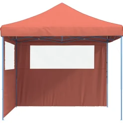 vidaXL foldbart pop-up festtelt med 2 sidevægge terracotta