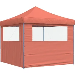vidaXL foldbart pop-up festtelt med 2 sidevægge terracotta