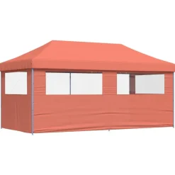 vidaXL foldbart pop-up festtelt med 3 sidevægge terracotta