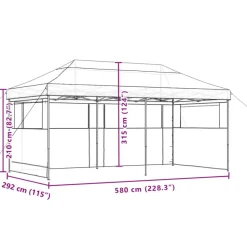 vidaXL foldbart pop-up festtelt med 3 sidevægge terracotta