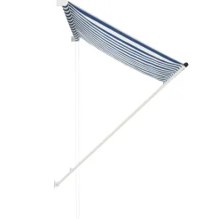 vidaXL foldemarkise 150x150 cm blå og hvid