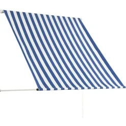 vidaXL foldemarkise 150x150 cm blå og hvid