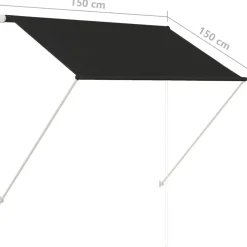 vidaXL foldemarkise 150x150 cm antracitgrå
