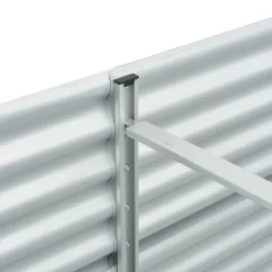 vidaXL forhøjet plantekasse 400x80x81 cm galvaniseret stål sølvfarvet