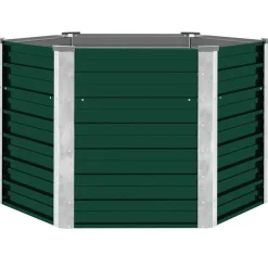 vidaXL forhøjet plantekasse 129x129x77 cm galvaniseret stål grøn