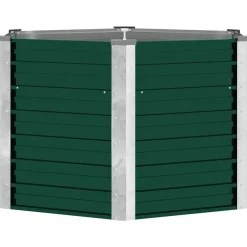 vidaXL forhøjet plantekasse 129x129x77 cm galvaniseret stål grøn