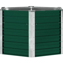 vidaXL forhøjet plantekasse 129x129x77 cm galvaniseret stål grøn