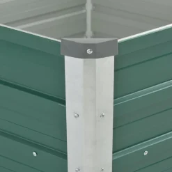 vidaXL forhøjet plantekasse 129x129x77 cm galvaniseret stål grøn