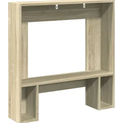 vidaXL forsats til pejs 81x18x82 cm konstrueret træ sonoma-eg