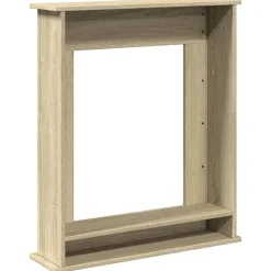 vidaXL forsats til pejs 75x20x87,5 cm konstrueret træ sonoma-eg