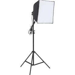 vidaXL fotostudiesæt med fotolampesæt + fotobaggrund og reflektor