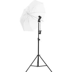 vidaXL fotostudiesæt med lampesæt + baggrund og reflektor