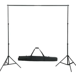 vidaXL fotostudiesæt med lampesæt + baggrund og reflektor