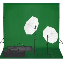 vidaXL fotostudiesæt med lampesæt og baggrund