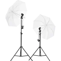 vidaXL fotostudiesæt med lampesæt og baggrund