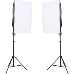 vidaXL fotostudiesæt med lampesæt og fotobaggrund