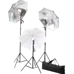 vidaXL fotostudiesæt med lampesæt og baggrund