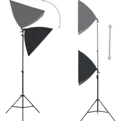 vidaXL fotostudiesæt med softbox-lamper og baggrund