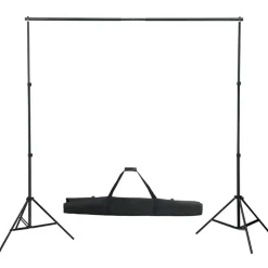 vidaXL fotostudiesæt med softbox-lamper + baggrund og reflektor