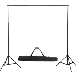 vidaXL fotostudieudstyr med lamper, paraplyer, baggrund og reflektor