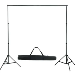 vidaXL fotostudieudstyr med baggrund, lamper og paraplyer