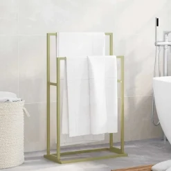 vidaXL fritstående håndklædeholder 48x24x78,5 cm jern guldfarvet